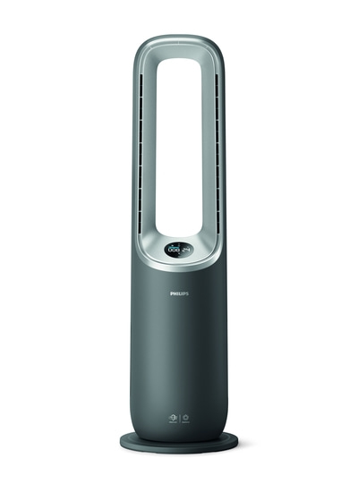 Philips Turmventilator, grau, modernes Design, digitales Display, Luftreinigung, AeraSense Technologie