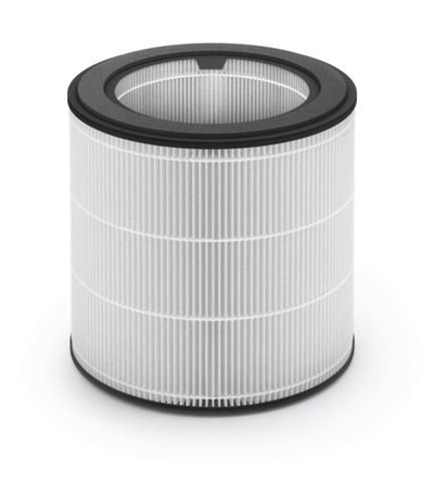Luftfilter, zylindrisch, weiß mit schwarzem Rand, für Luftreiniger, sauber