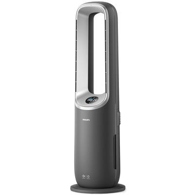 Grauer Philips Turmventilator mit digitaler Anzeige und AeroForce-Technologie